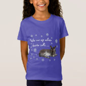 Schattigee Kerst Ezel met Sneeuwvlokken T-shirt (Voorkant)