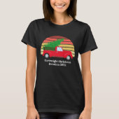 Schattigee Kerst Familie Reünie Rode Vrachtwagen V T-shirt (Voorkant)