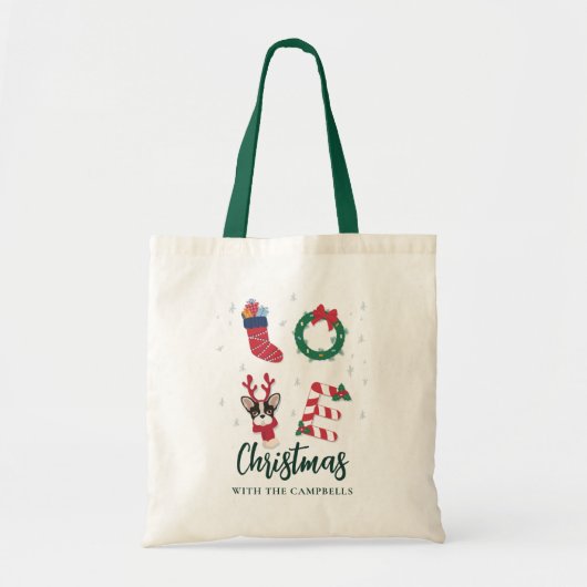 Schattigee Kerst Familienaam Overeenkomende Vakant Tote Bag (Voorkant)