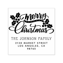 Schattigee kerst familienaam retouradres  zelfinktende stempel