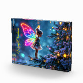 Schattigee kerst fee gradient neon vleugels fotoblokken (Rechts)