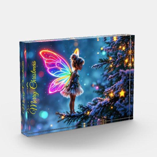 Schattigee kerst fee gradient neon vleugels fotoblokken (Links)