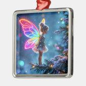 Schattigee kerst fee gradient neon vleugels metalen ornament (Links)