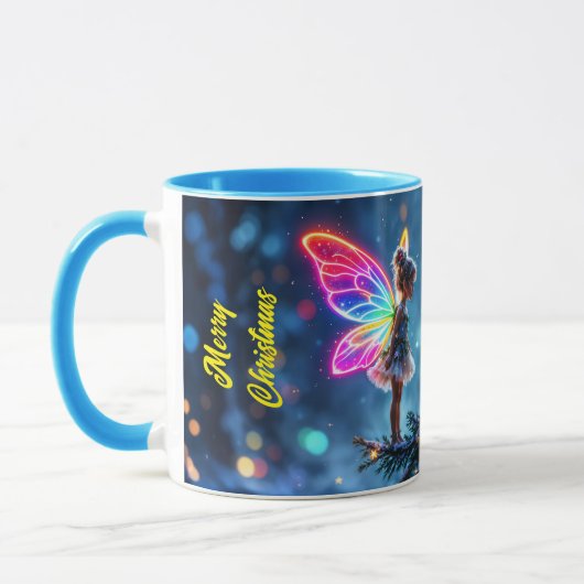 Schattigee kerst fee gradient neon vleugels mok (Links)