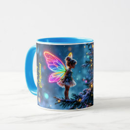 Schattigee kerst fee gradient neon vleugels mok