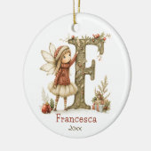 Schattigee kerst fee Initiaal Gepersonaliseerd Kee Keramisch Ornament (Links)