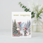 Schattigee kerst feeën vakantie Briefkaart (Staand voorkant)