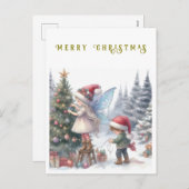 Schattigee kerst feeën vakantie Briefkaart (Voorkant / Achterkant)