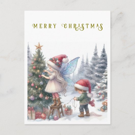 Schattigee kerst feeën vakantie Briefkaart (Voorkant)