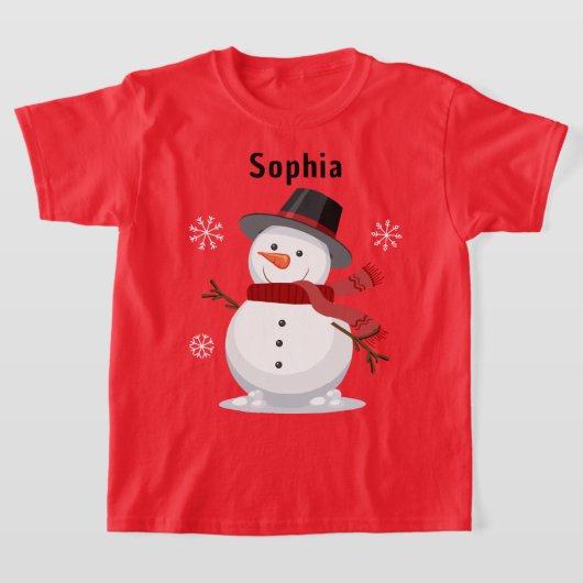 Schattigee Kerst Feestelijke Sneeuw man Custom mei T-shirt (Laagn)