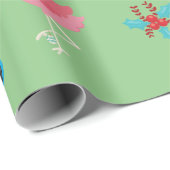 Schattigee kerst Flamingo Tropical Cadeaupapier (Rol Hoek)