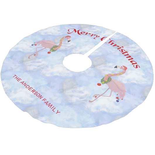 Schattigee kerst flamingo's kerstboom rok (Gekanteld)