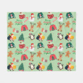 Schattigee kerst fleece deken (Voorkant (Horizontaal))