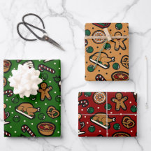 Schattigee Kerst Food Wrapping Paper Set van 3