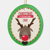 SCHATTIGEE KERST FOTO ORNAMENT :: rendier rudolf (Links)