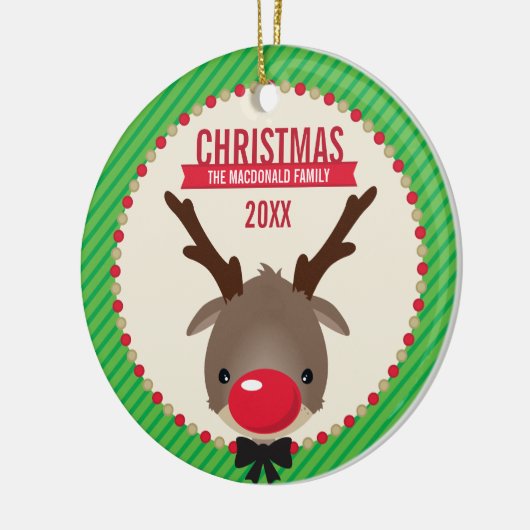 SCHATTIGEE KERST FOTO ORNAMENT :: rendier rudolf (Links)