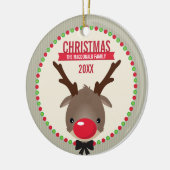 SCHATTIGEE KERST FOTO ORNAMENT :: rendier rudolf (Links)