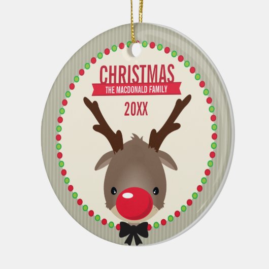 SCHATTIGEE KERST FOTO ORNAMENT :: rendier rudolf (Links)
