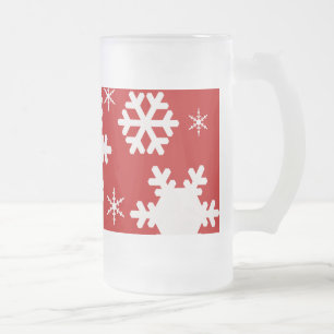Schattigee kerst Frosted Glass Mok! Matglas Bierpul