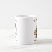 Schattigee kerst gebreide ivoren kabouter met cade koffiemok (Center)