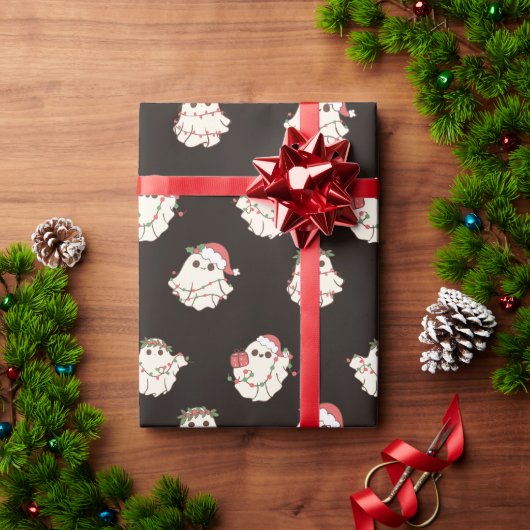 Schattigee kerst geesten en lichten cadeaupapier (Feestdagen Geschenken)