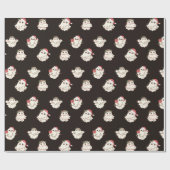 Schattigee kerst geesten en lichten cadeaupapier (Vlak)