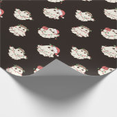 Schattigee kerst  geesten en lichten cadeaupapier (Hoek)