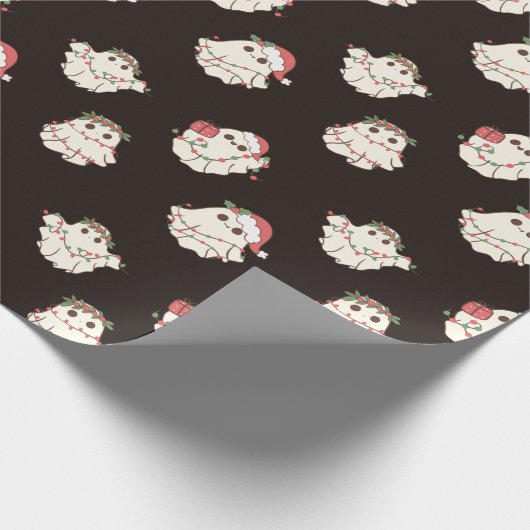 Schattigee kerst  geesten en lichten cadeaupapier (Hoek)