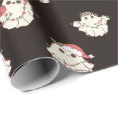 Schattigee kerst geesten en lichten cadeaupapier (Rol Hoek)