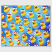 Schattigee Kerst Gele Rubber Eend Cadeaupapier (Vlak)