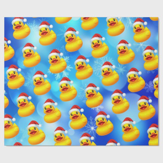 Schattigee Kerst Gele Rubber Eend Cadeaupapier (Vlak)