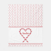 Schattigee Kerst Gepersonaliseerde Naam Candy Cane Fleece Deken (Voorkant)