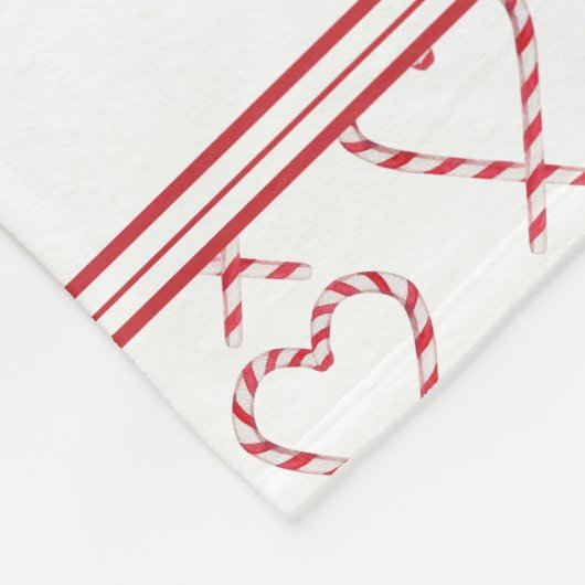 Schattigee Kerst Gepersonaliseerde Naam Candy Cane Fleece Deken (Hoek)