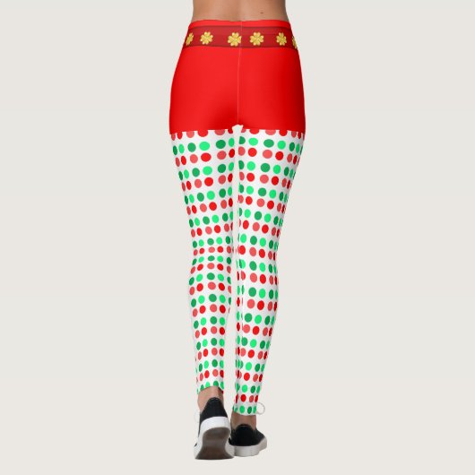 Schattigee kerst gestippelde leggings (Achterkant)