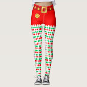 Schattigee kerst gestippelde leggings (Voorkant)