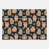 Schattigee Kerst Gingerbread Cookies Sneeuwvlokken Inpakpapier Vel (Voorkant)