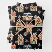 Schattigee Kerst Gingerbread Cookies Sneeuwvlokken Inpakpapier Vel (In situ)