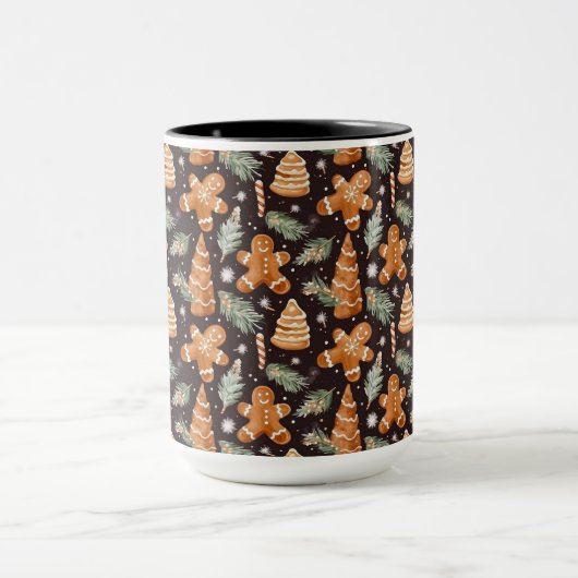 Schattigee Kerst Gingerbread en Tree Pattern Mok (Midden)