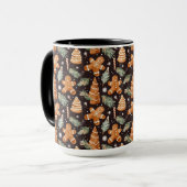 Schattigee Kerst Gingerbread en Tree Pattern Mok (Voorkant links)