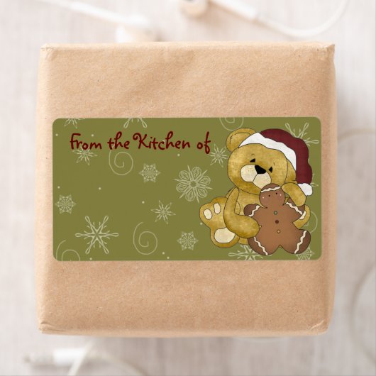 Schattigee Kerst Gingerbread Keuken Labels (Insitu)