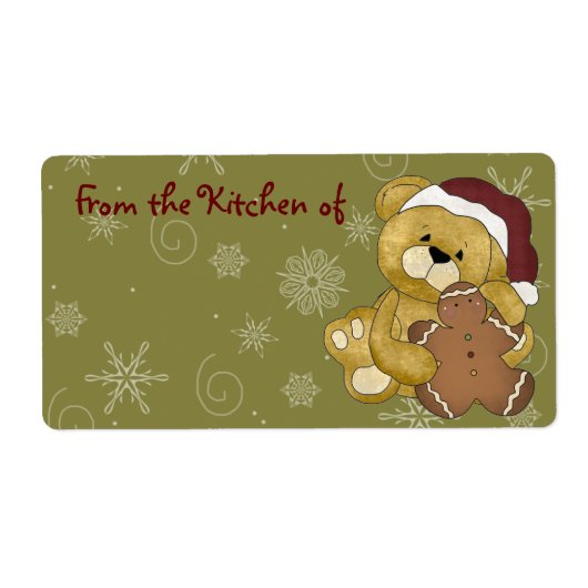 Schattigee Kerst Gingerbread Keuken Labels (Voorkant)