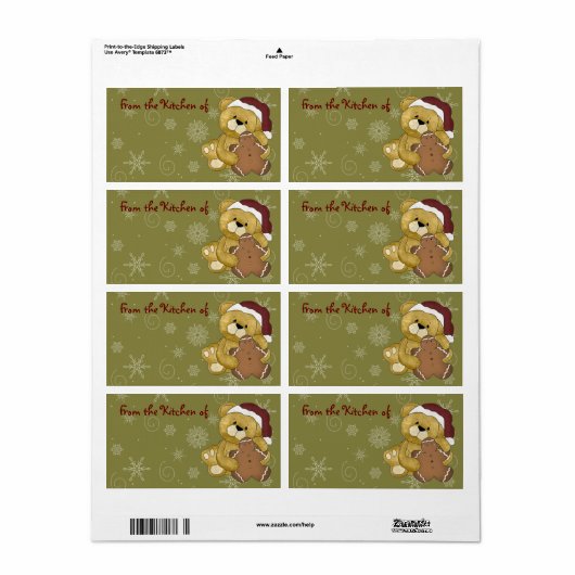Schattigee Kerst Gingerbread Keuken Labels (Full Sheet)