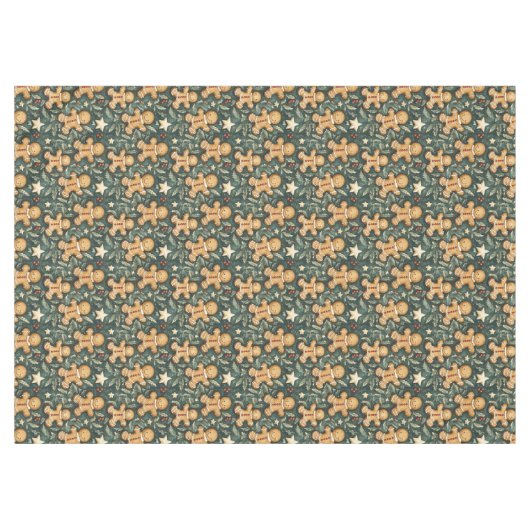 Schattigee Kerst Gingerbread Man Tafelkleed (Voorkant (Horizontaal))