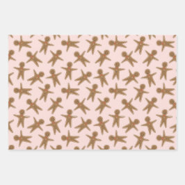 Schattigee Kerst Gingerbread & Ornamenten Patroon Inpakpapier Vel