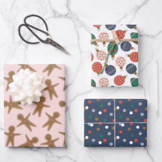 Schattigee Kerst Gingerbread & Ornamenten Patroon Inpakpapier Vel
