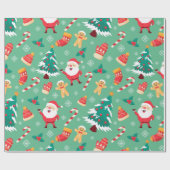 Schattigee Kerst Gingerbread Snoep Wrapping Paper Cadeaupapier (Vlak)