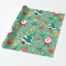 Schattigee Kerst Gingerbread Snoep Wrapping Paper