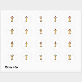 Schattigee Kerst Giraffe Comic Ronde Sticker (Vel)