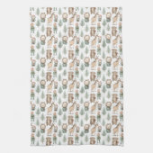Schattigee Kerst Giraffe Dieren Theedoek (Verticaal)