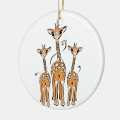 Schattigee kerst Giraffe familie safari dieren Keramisch Ornament (Links)